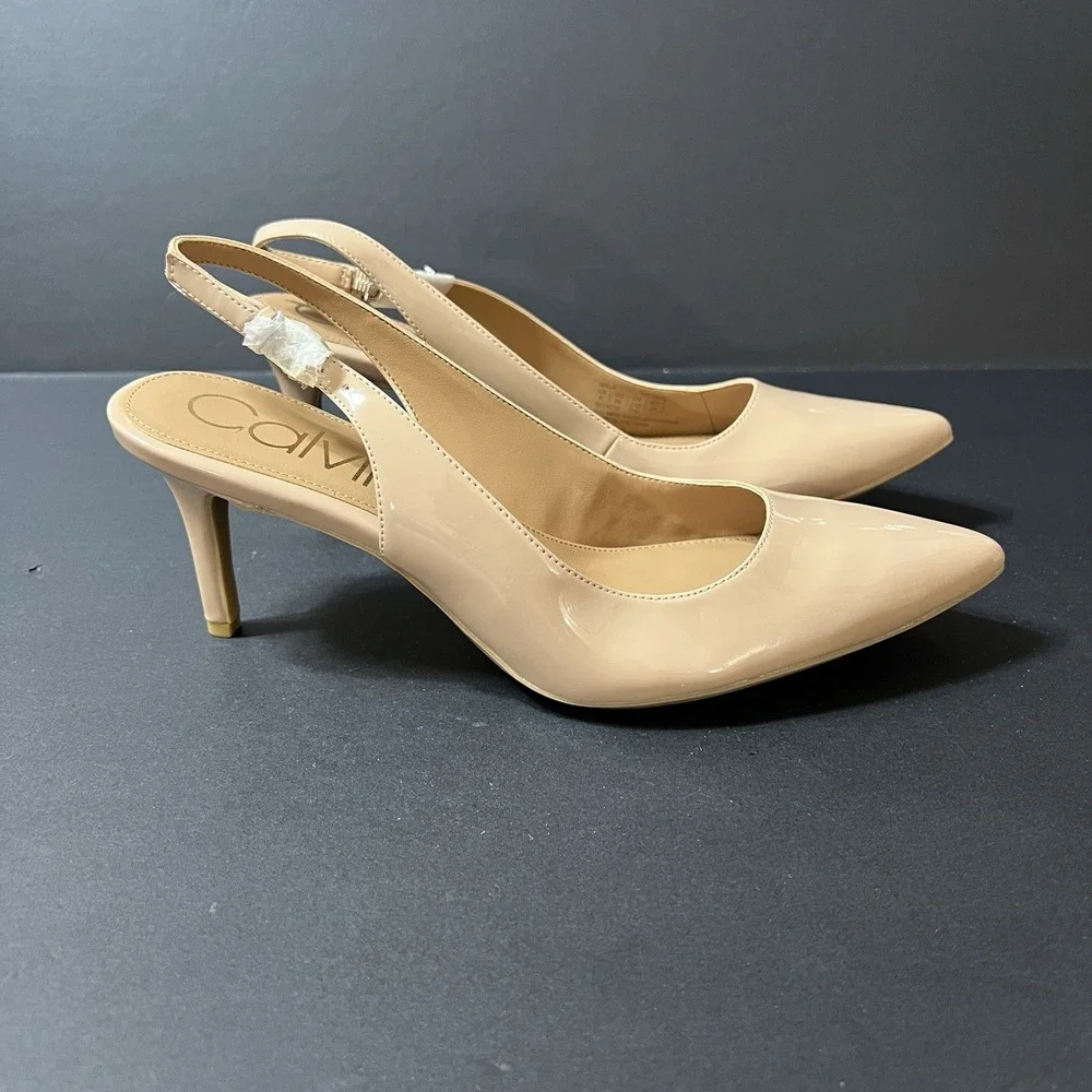 Calvin Klein Gala Patent Smooth Heels Women's Size 8 Boho NIB